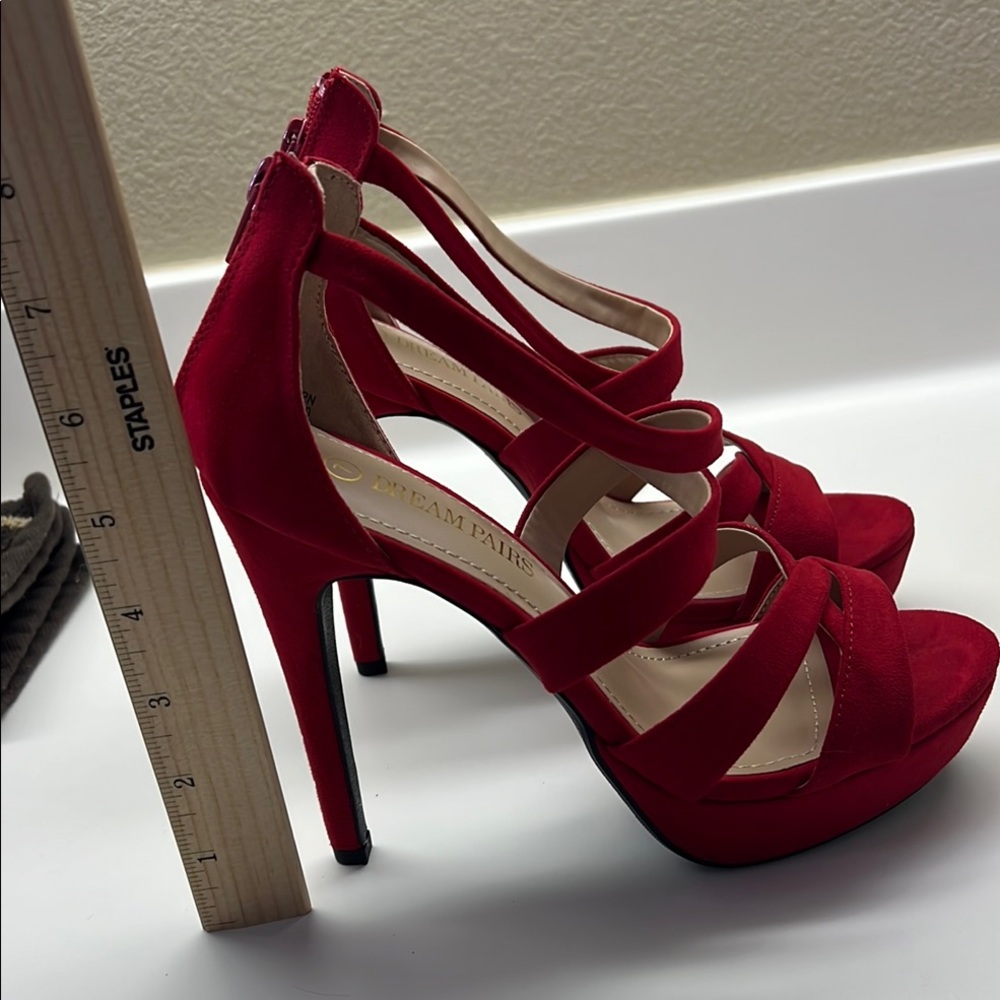 Red straps high heels